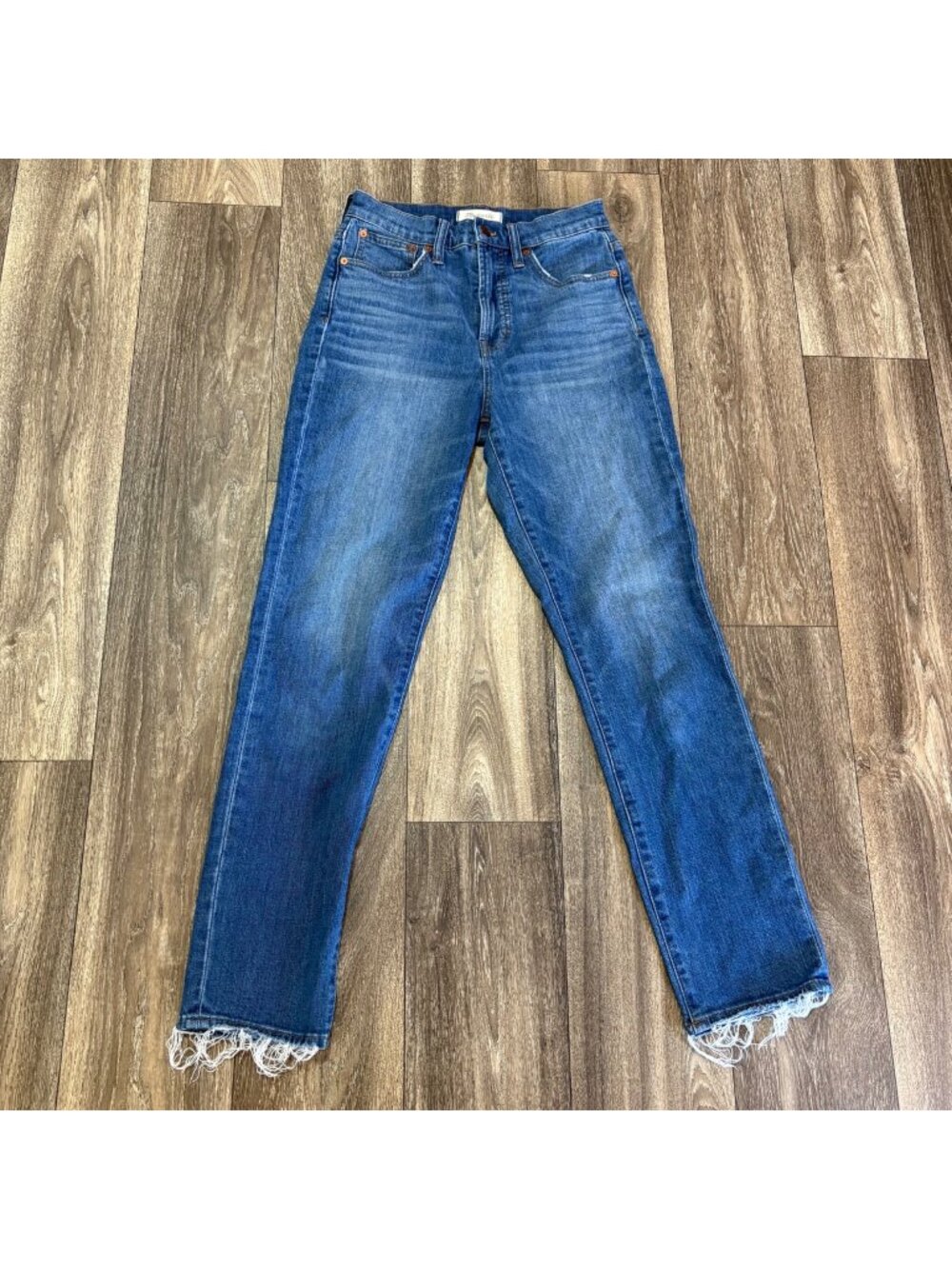 Madewell The Perfect Vintage Crop High-Rise Jeans Raw Hem Womens Sz 26 X29IN